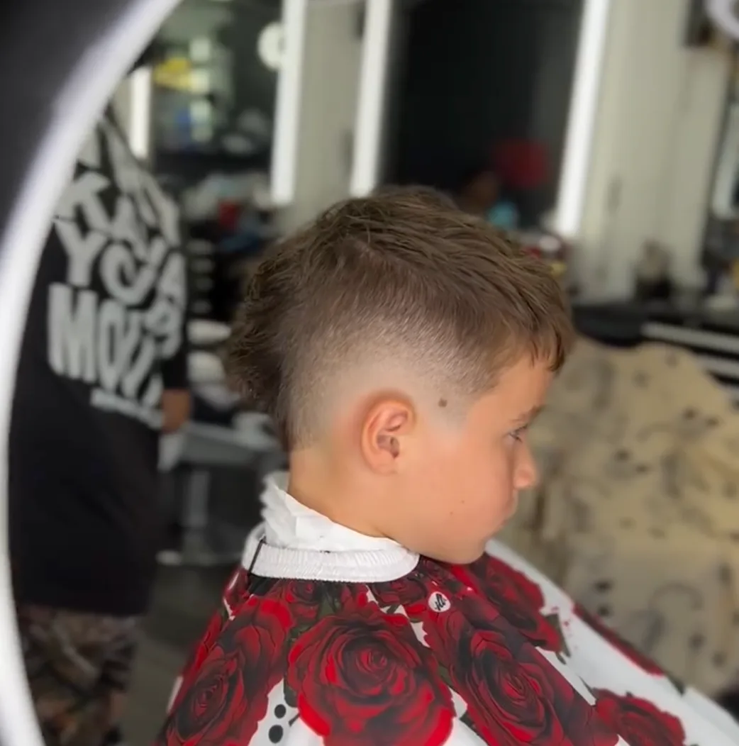 Skin fade and line-up transformation at The HI Fade Barbershop — after