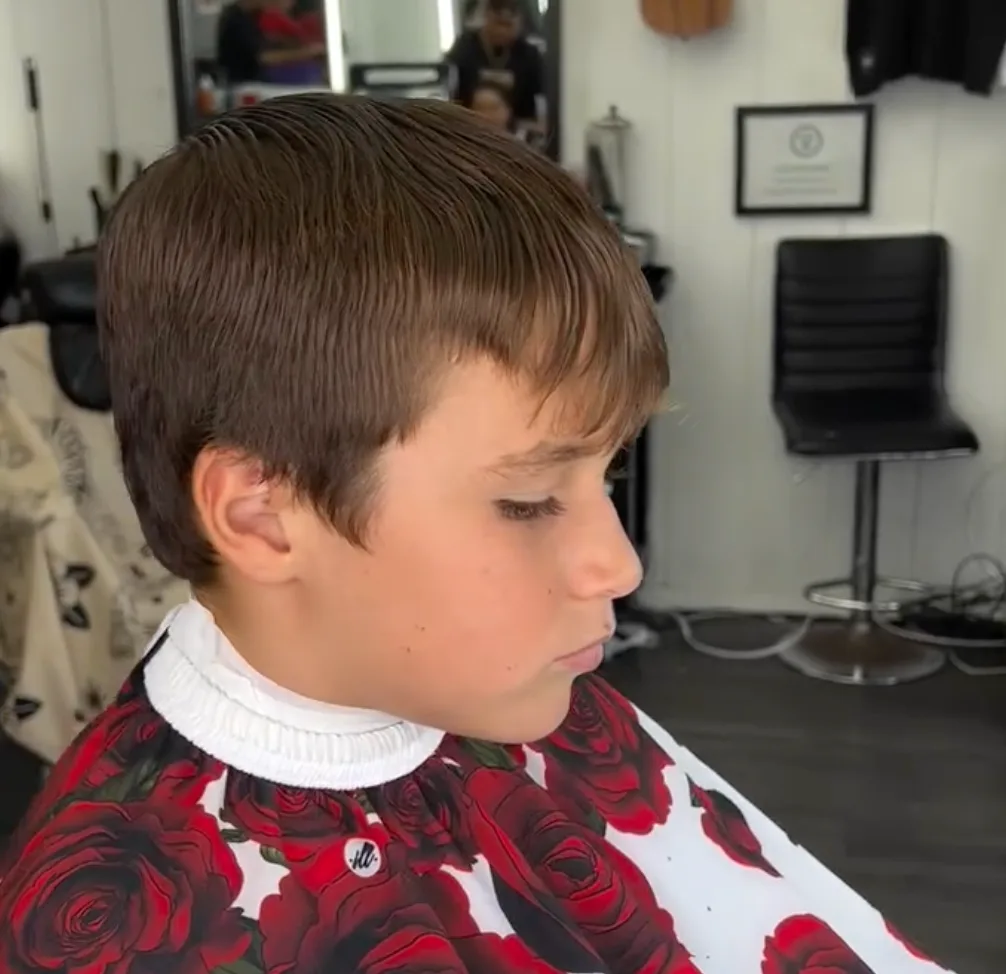 Skin fade and line-up transformation at The HI Fade Barbershop — before