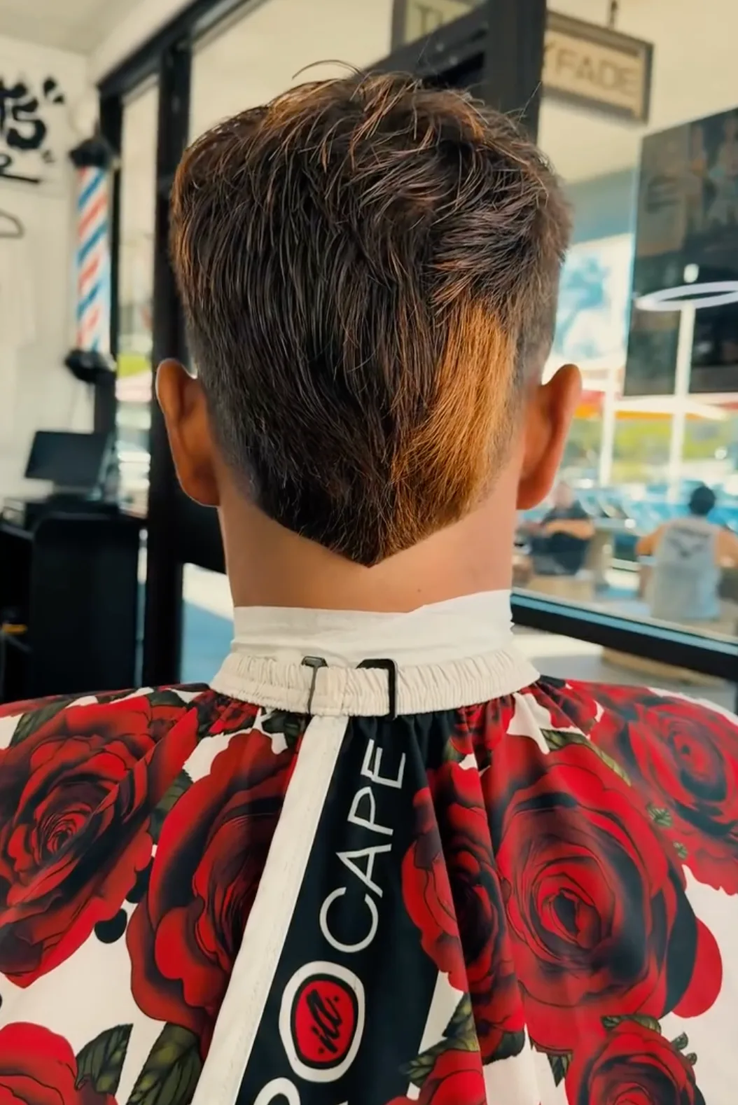 Burst fade with textured top